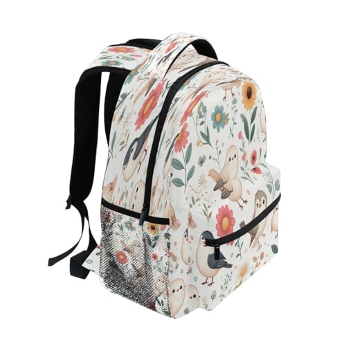 senya Cute Birds and Flowers B Backpack School Bag Travel Daypack for Boys Girls - color: Multicolor 10