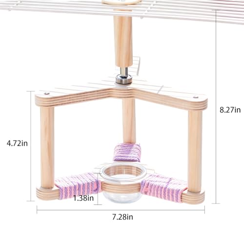 Bird Spinning Toy with Feeding Cup(Windmill Frame) | 360° Rotating Bird Perch Toy for Soft Grip Dual-Layer Structure with Multi-Perches,Climbing & Feeding - color: Windmill frame