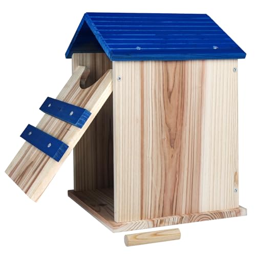Screech Owl House, Large Handmade Wooden Owl Boxes for Outside with Mounting Screws, 14" x 10" x 10" Easy Assembly Required Nesting Box for Outdoors, Cozy House for Lovely Birds