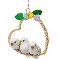 La La Pet® Bird Rope Swing with Hanging Hook Bird Rope Perch Bird Swing Perch Bird Perch Stand Bird Cage Toy for Parrot Budgie Parakeet Cockatiel Cockatoo Conure Heart - color: Heart