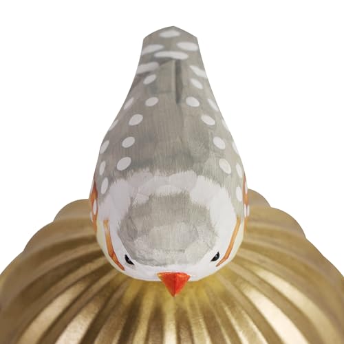 Gold Candy Jar Kitchen Canister, with Wood Bird Handle | for Countertop, Decorative Dog Treat Storage