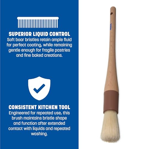SPARTA Kitchen Basting Brush – SKU 4038000 Basting Brush for Cooking with Hardwood Handle, Epoxy-Set Boar Bristles for Restaurants, Catering or Kitchens, Withstands Heat Up to 500°F, 1in