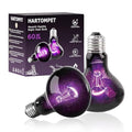 60W Reptile Night Light Bulb, UVA Heat Lamp, Purple Basking Lamp | Simulates Natural Moonlight, Creates a Natural Nighttime Environment, Ideal for Amphibians & Nocturnal Viewing in Terrariums - color: Purple-moonlight Heat Lamp, size: 60 Watts