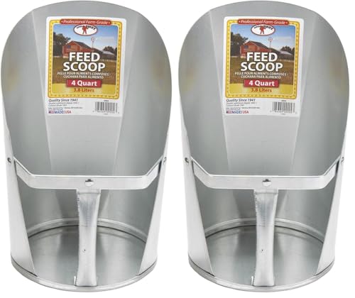 Little Giant 4-Quart Galvanized Feed Scoop (Pack of 2) - size: 4 quart (Pack of 2)