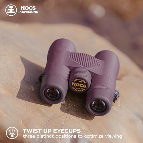 Nocs Provisions Field Issue Compact 10x32 Waterproof Binoculars Shockproof | Fogproof, 10X Magnification, Bak4 Prism, Multi-Coated Lenses for Adults & Kids, Bird Watching, Hunting & Wildlife Viewing - color: Oxblood Maroon, size: 10x32