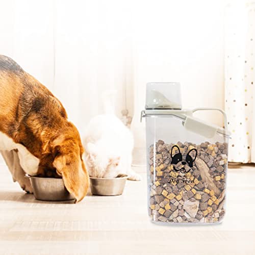 Dog Food Storage Container Airtight Portable Dog Food Container with Handled Lid and Pour Spout,Food Storage for Dog Dry Food Small Pet Food Container with Measuring Cup for Home, Travel,2.8L - color: DOG