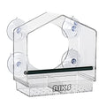 Window Bird Feeder with 4 Extra-Strong Suction Cups-Clear Acrylic | Large Movable Seed Trays Outdoor Bird Feeder , House-Shaped, Easy to Refill and Clean for Cardinals, Bluebirds & Chickadees