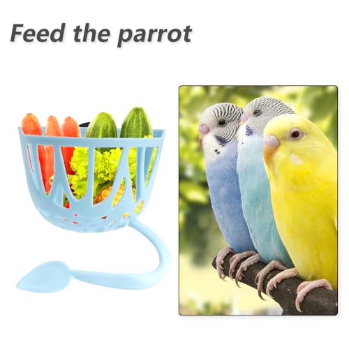 2 Pack Bird Feeder Parrot Vegetable and Fruit Feeding Rack Multipurpose Bird Feeding Cup Hanging Bird Cage Bowl Bird Daily Necessities for Parrot Birds Budgie Cockatiel