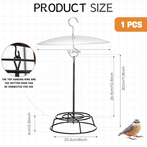 1 Pack Cylinder Bird Feeder Outdoor Metal Seed Cake Feeder with Clear Rain Proof Cover Hanging Chew-Proof Backyard Wild Bird Feeding Feeders for Outdoors Garden(Open Loop) - style: Open Loop