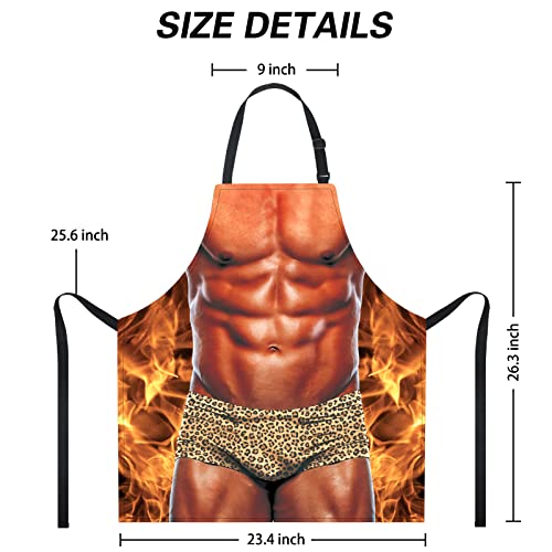 Funny Men Cooking Grilling Aprons Muscles Guy BBQ Funny Gag Gifts for Christmas, White Elephant Gift Exchange (Muscleman, One Size) - color: Muscleman