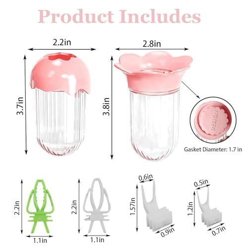 7 PCS Bird Cage Feeder for Vegetable Millet Holder Cage Accessories with Parrot Fruit Forks for Budgie Cockatiel Lovebirds Parrot (Pink) - color: Pink