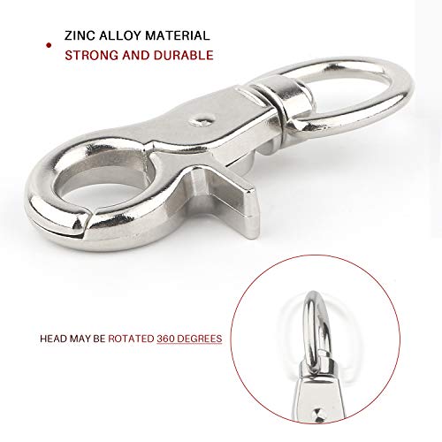 30PCS Trigger Snap Hooks,360 Degree Heavy Duty Snaps Swivel Lobster Clasps,Swivel Claw Clips for Pet Cages,Dog Leash,Camera Straps,Snap Hook Purse - color: Silver-30pcs