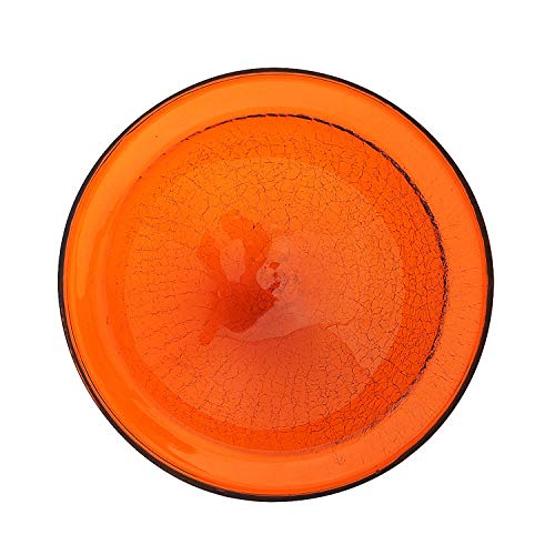 Achla Designs CGB-06M-RM 12 Inch Mandarin Crackle Rail Mount Bracket Birdbath - color: Mandarin