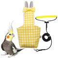 VANFAVORI Bird Diaper Flight Suit with 80-inch Leash Rope, M Size, Yellow | Includes Flight Suit, 80-inch Elastic Leash and 1 Cotton Pad. For Bird Parrot Cockatiel, Conure and Similar Parrot (80-105 g)