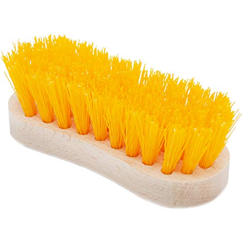 Stiff Bristle Brush - Scrub Brush for Deep Cleaning, Hand Brush with Hard Bristles, Utility Nylon Brush for Indoor and Outdoor, Wooden Boot Hand Scrubber, Scrubbing Brush Heavy Duty - size: 4.72"