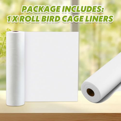 Drydiet Cage Liner for Birds 100 ft x 11 Inch Disposable Parakeet Cage Liners Precut Absorbent Bird Paper Accessories for Pet Animal Parrot Parakeet, Conure,Superior Absorbent Liner (White) - size: 100 ft x 11 Inch