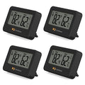 4-Pack Mini Digital Thermometer Hygrometer, Magnetic with Table Stand | Tracks MAX/MIN temperature and humidity with 10-second updates; includes 4 preinstalled CR2032 batteries. - style: without probe