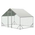 Large Metal Chicken Coop Walk-in Poultry Cage with Water-Resident Cover | Anti-UV water resistant cover, spacious habitat for poultry rabbits and small farm animals - size: 6.5’L×9.8’W×6.5’H