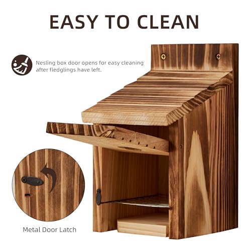2 Pack Bird Houses for Outside, Outdoors Birdhouse Feeder for Bluebird,Cardinal,Purple Martin and Sparrow,Wooden Cedar Hanging Birds Nest,Easy to Clean,No Assembly Needed - style: Box