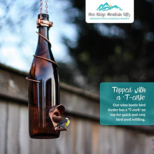 Blue Ridge Mountain Bird Feeder - Garden & Backyard Decor, Finch Feeder with 25oz Seed Capacity, Yellow & Copper - color: Yellow & Copper