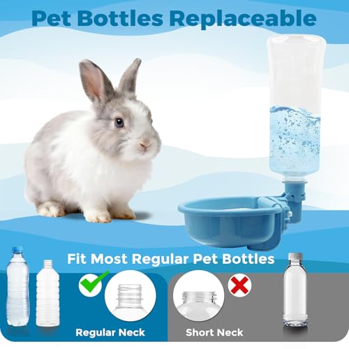 VANNON Anti-Splash Pet Water Bowl for Crates, 23oz Gravity Dispenser, Blue | anti-splash gravity water bowl with a floating disk for cleaner drinking and fewer refills throughout the day. - color: B-Blue, size: 23oz