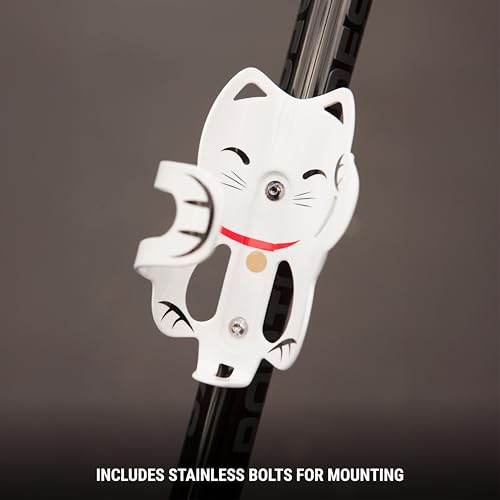 Portland Design Works Water Bottle Cage - Lightweight Water Bottle Holder for Bikes, Lucky Cat Cage, White - style: Lucky Cat Cage - White