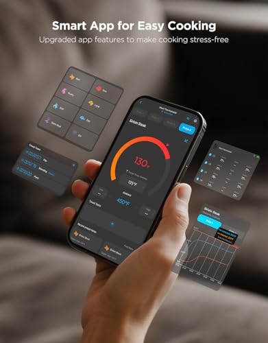 GoveeLife Smart Wireless Meat Thermometer Digital 4 Probes with App Alarm | Stable Bluetooth WiFi Transmission, IP68 Waterproof, Standalone Charge Magnetic Base, Grill Thermometer for BBQ, Smoker, Oven - style: 4 Probe