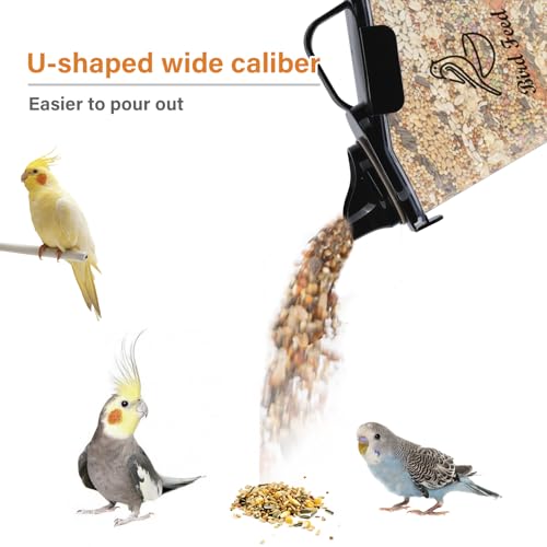 Bird Seed Storage Container Portable-3 Qt/2.8 L Clear Plastic Airtight Wild bird Seed Dispenser food with Measuring Cup|BPA Free-White - color: White