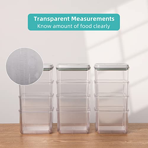 Food Storage Containers Pop Airtight Food Storage Containers with Lids for Kitchen Pantry Organizing Cereal Snack Flour Sugar Coffee Spaghetti Stackable - 8 Pcs (1.2, 2.0, 2.7, 3.3qt)*2 - color: 8 Pcs Set (1)