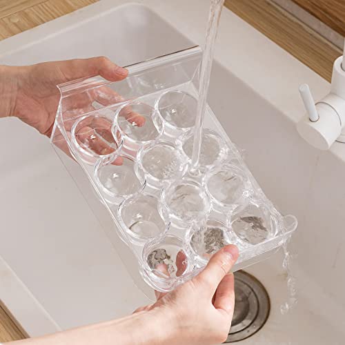 Egg Holder for Refrigerator Drawer Type Egg Container for Refrigerator BPA Free Fridge Organizer-12 Egg Storage,Stackable - size: 12 Egg Holder