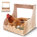 Wood Chicken Laying Eggs Boxes,Single Compartment Hens Nesting Box(13.75" L x 13" W x 14.5" H),Big Duty Laying Nest Box for Duck Birds Poultry, Easy Assembly