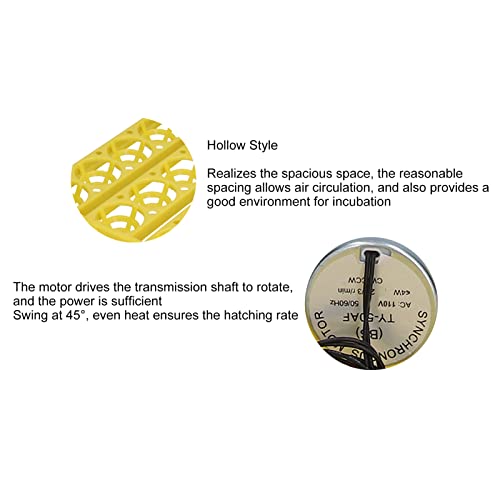 Automatic Egg Turner Convenient 32 Egg Capacity Plastic Tray, 45° Swing for Even Heat Distribution, Hollow Design for Optimal Air Circulation (110V) - size: 110V
