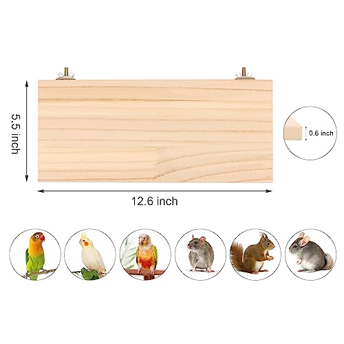 Wontee Bird Perch Stand Wooden Platform for Cockatiels Conures Rats Gerbils Chinchillas Squirrels (M) - size: M
