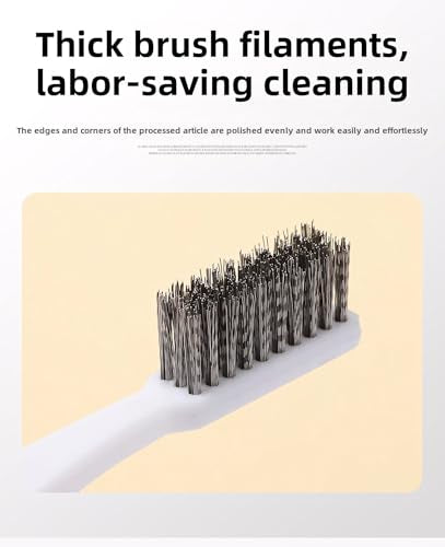 Stainless Steel Wire Brushes - Heavy-Duty Reinforced Bristle Cleaning Brushes for Kitchen, Industrial Use, Walnut Carving Gaps, Rust Removal & Polishing (5-Pack, 18cm White Handle)