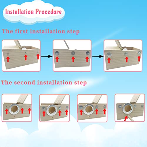 Large Parakeet Nesting Box for Cage,Transparent Bird Breeding Box Acrylic Parakeet Nest Natural Wood Bird Cage House for Parrot Cockatiel Budgies Canaries Lovebirds (L) - size: Large