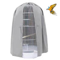 QBLEEV Round Parrot Birdcage Cover, Pet Universal Blackout Cage Cover Shade | Windproof light-proof sleep reduces distractions night accessories cloth without cage, bow tie clouser, easy to wear - color: Light Grey