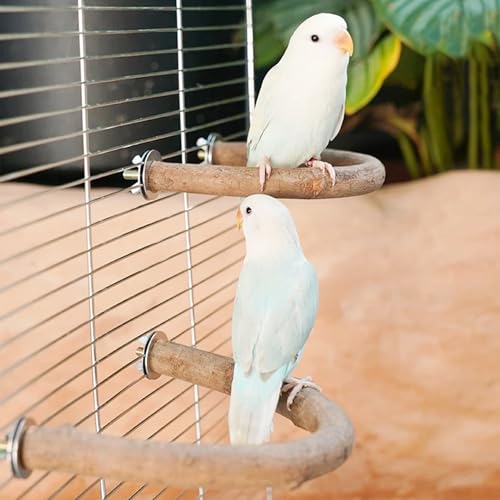 8 PCS Natural Wood Bird Perch Set, U Shape, Forking, No Branch, O Shaped Platform, Suitable for Cockatiel, Cockatoo, Budgie, Parakeet, Conure, Macaw, Love Bird