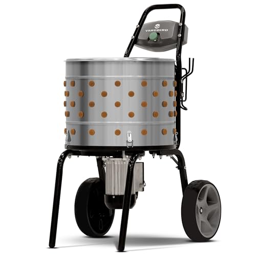 Yardbird 44204 Chicken Plucker, Easy On/Off Button, Integrated Hose and Cord Hooks, 20" Stainless Steel Tub, 1.2 HP Motor, 111 Natural Soft Fingers, Integrated Irrigation Ring and Included Y-Valve - style: CHICKEN PLUCKER
