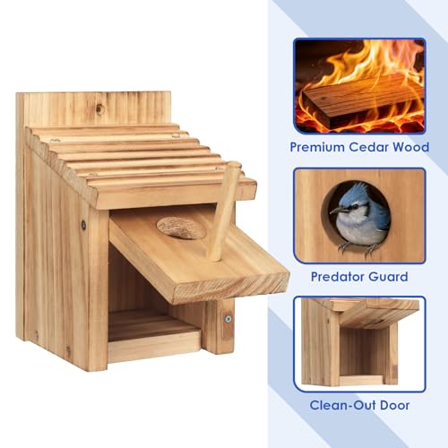 2 Pack Bird Houses for Outside,Garden Bird Houses for Outdoor,Wooden Birdhouses Kits for Bluebird Finch Swallow Wren Chickadee Assembly Required