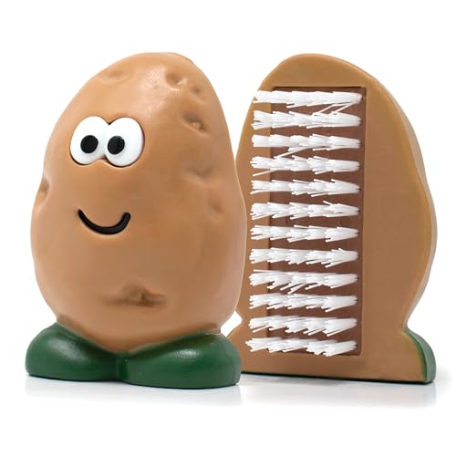 Joie Spud Dude Potato Brush, Compact Handheld Produce Scrubber | Cleans Vegetables and Fruits with Gentle Nylon Bristles, Tough on Dirt But Preserves Nutrients, BPA-Free - color: Potato