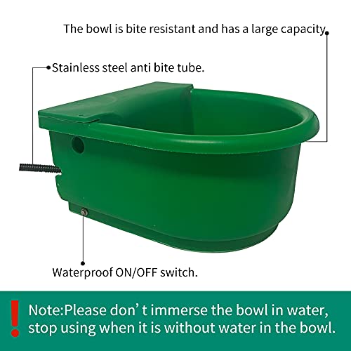 Automatic Heated Waterer Bowl for Dogs &Livestock,100W Heating Power | 4L Outdoor Pet Thermal-Bowl,Float Controlled,For Horse,Dog,Cat,Chicken,4ft Chew-Resistant Cord,Freeze proof
