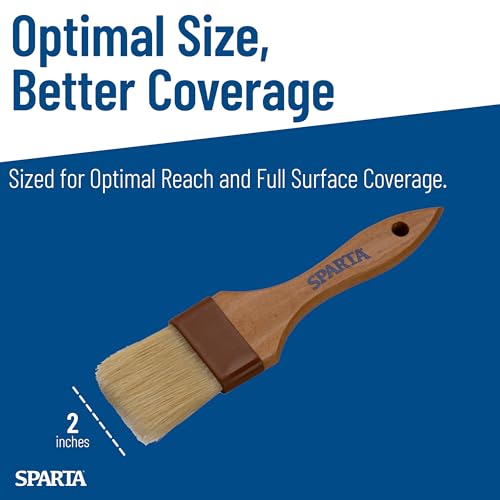 SPARTA Kitchen Basting Brush – 4037400 Basting Brush for Cooking Flat Boar Bristle Brush, Hardwood Handle for Kitchens, Restaurants, Catering, High Heat Food Prep, 2in, Pack of 12 - size: 2" Wide Flat Brush