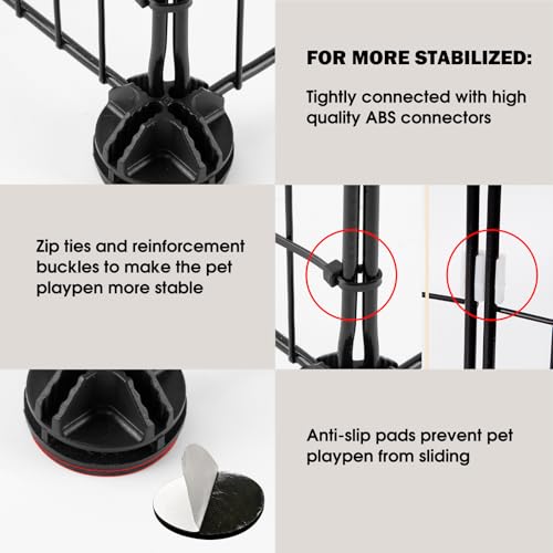 Small Animal Playpen - 12-Panel Metal Wire Pet Fence for Guinea Pigs, Rabbits, Bunnies - Indoor & Outdoor Portable Enclosure, Durable & Easy to Assemble - style: 12-Panel Metal Wire
