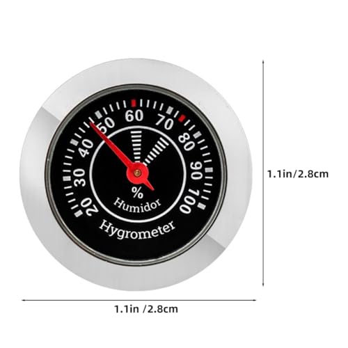 Hemoton 2-Pack Analog Cigar Humidor Hygrometer Round Mechanical Humidor Gauge Humidity Meter for Cigar Box Small Compact Accessory for Violin Case Home Use