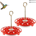 Hummingbird Feeders for Outdoors Hanging (2 Pack) 25 Ports 16 oz Nectar Capacity, Ant Wasp Bee Proof, Leak-Proof with Sealing Ring, Reinforced Hanging Hook, Easy to Clean by Includes Cleaning Brushes - size: 16 oz