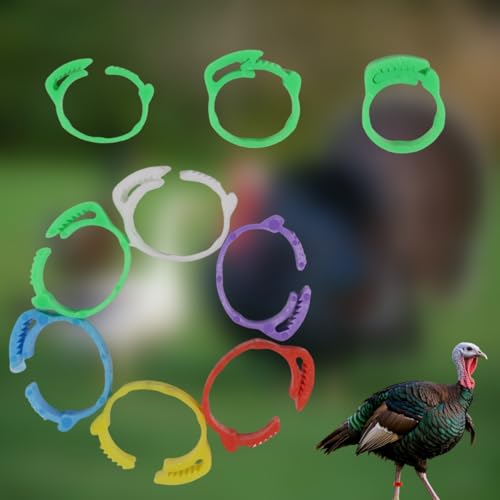 DoubleWood Large Poultry Leg Bands, 60 Pcs Adjustable Chicken Leg Bands Clip on Leg Rings for Chicken, Duck, Guinea, Goose, Gamefowl, Turkey, 20-25mm