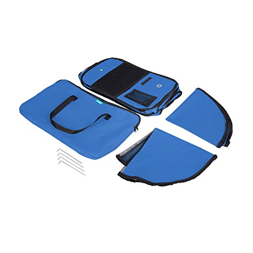 Deluxe Premium Pet Dog Playpen Portable Soft Dog Exercise Pen Kennel with Carry Bag for Dogs, Cats, Kittens, and All Pets (Medium, Blue) - color: Blue, size: Medium