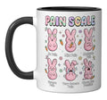 Funny Nursing Bunny Eggs Medical Pain Scale Easter Nurse Ceramic Mug, Black/White - color: Black/White