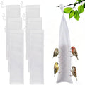 6Pcs Finch Sock Feeder for Outdoor, 3.9" x 15.7" Thistle Seed Sacks, White | MEWTOGO, with Food Grade Funnels, Bird Food Supply Tools, for Garden Yard Wild Finch Feeding - color: White