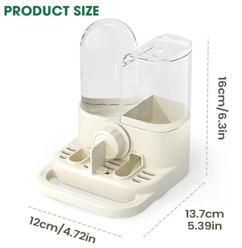 2-in-1 Automatic Bird Feeder and Water Dispenser, 250ml Gravity Water Station & 300g Seed Feeder for Cage Birds, No-Spill Feeding System for Budgies, Parakeets, Finches and Small Birds